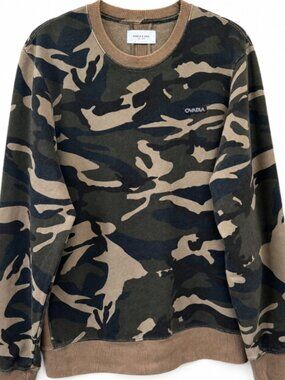 Ovadia & Sons F18 Split Back Cut & Sew Camo Crewneck Sweatshirt Men's Large Rare